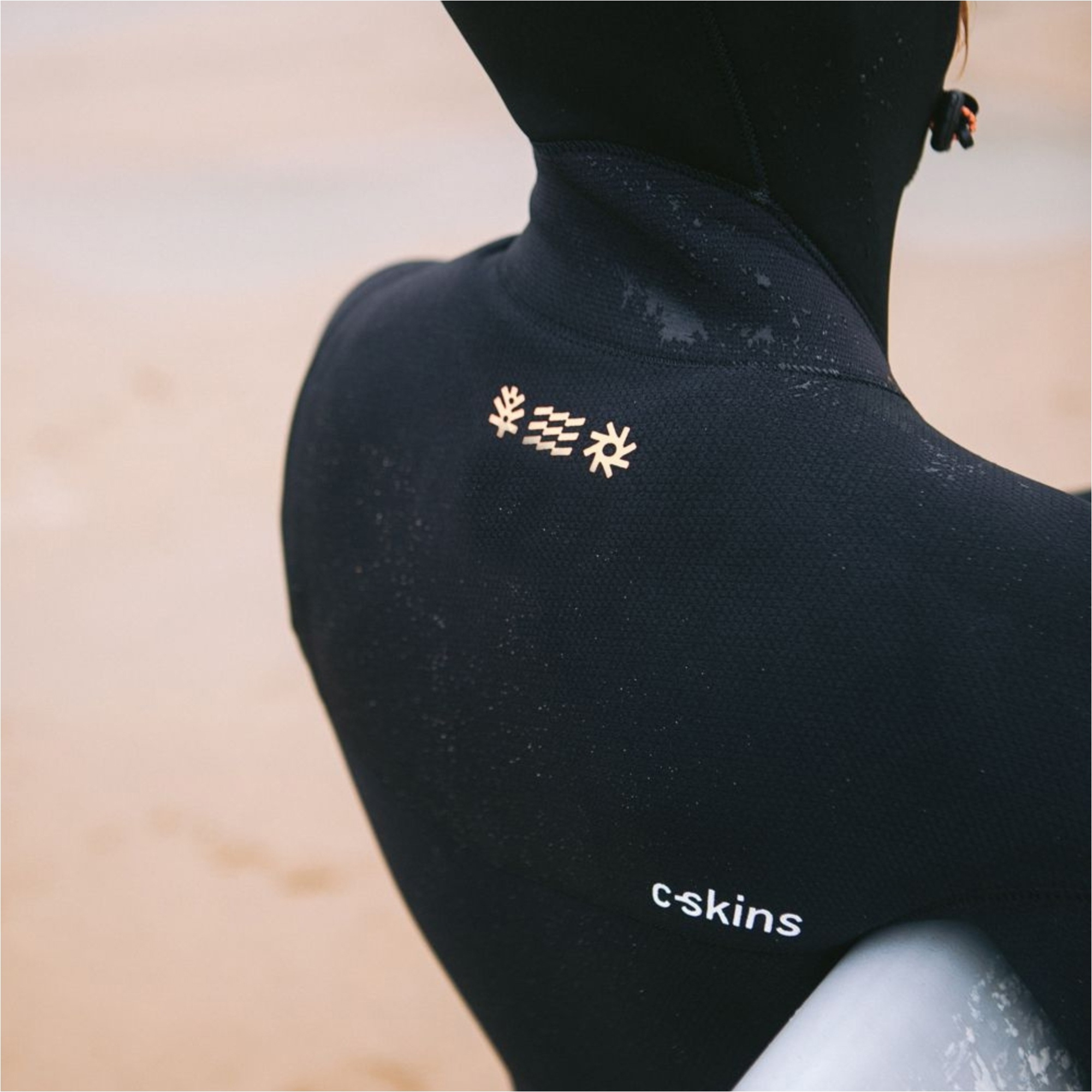 2025 C-Skins Womens NuWave ReWired 6/5mm Chest Zip Hooded Wetsuit C-NRW65WH - Bluestone / Black x / Coral